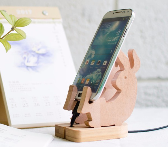 [クリスマスギフト交換] Bunny┇iPhone Android Log Phone Holder 1枚目の画像