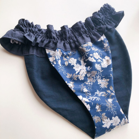 100% 日本棉面料 * Luna 腰布褲 * 別緻的海軍藍花卉圖案 * 全新 * 最高品質 * 無壓力 * 手工製作 * 禮物 第1張的照片