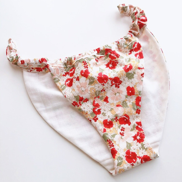 国産綿100％生地*ふんどしパンツ*綺麗イラスト花柄*新品*ダブルガーゼ  