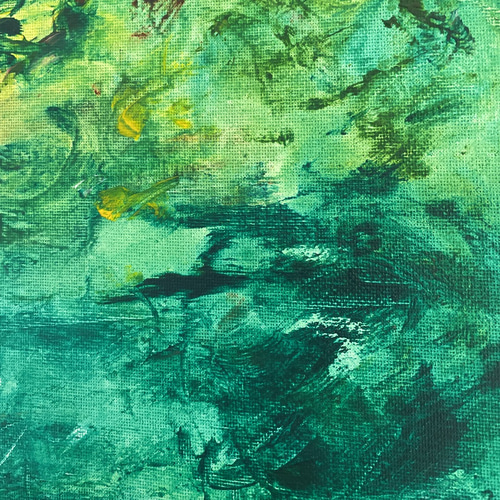 抽象画 『眠りの森』 抽象画【Pillar of Your Lightーヒカリの柱－グリーン】アクリル