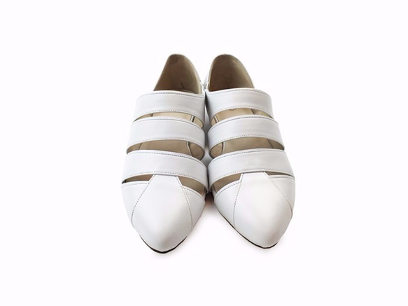 [The Deep] Pannychia - White Leather Handmade sandals 6枚目の画像