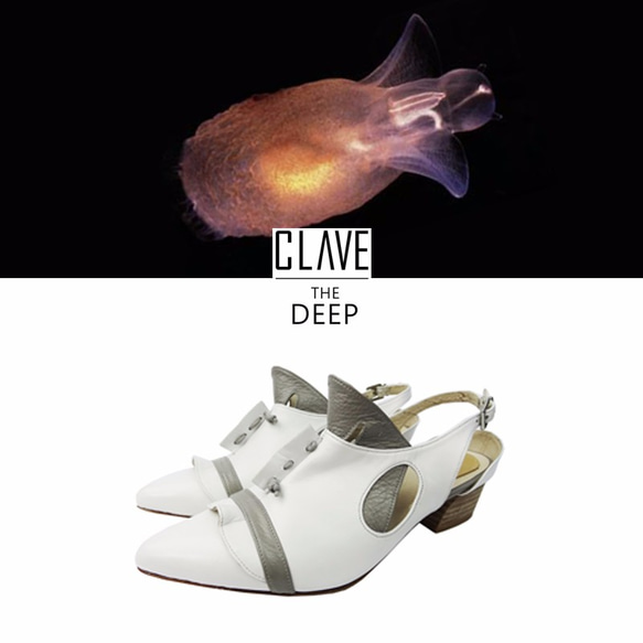 [The Deep] 深海主題鞋Cliopsis-海天使-白/灰-特殊立體造型-手工真皮女鞋 第9張的照片