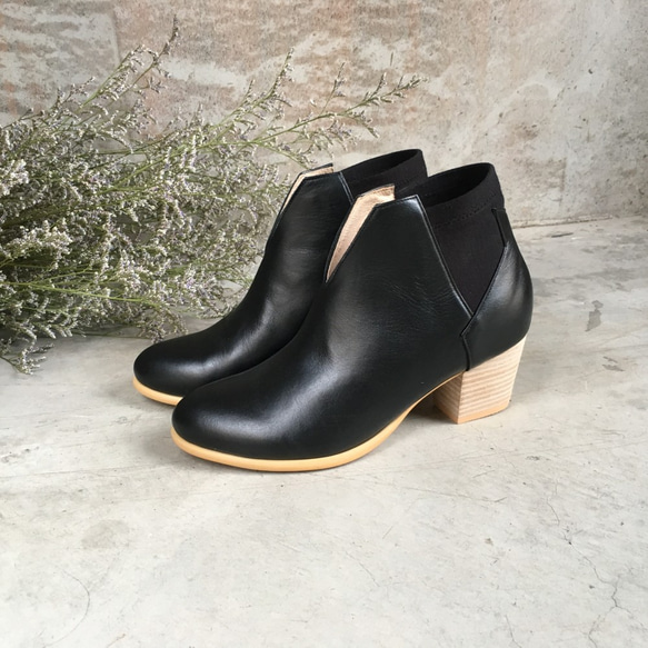 The Deep - Benthodesmus - Black Leather Handmade *Ankle boot 1枚目の画像