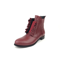 The Deep-sea anemones-Burgundy Red  Leather Handmade *Boots* 1枚目の画像