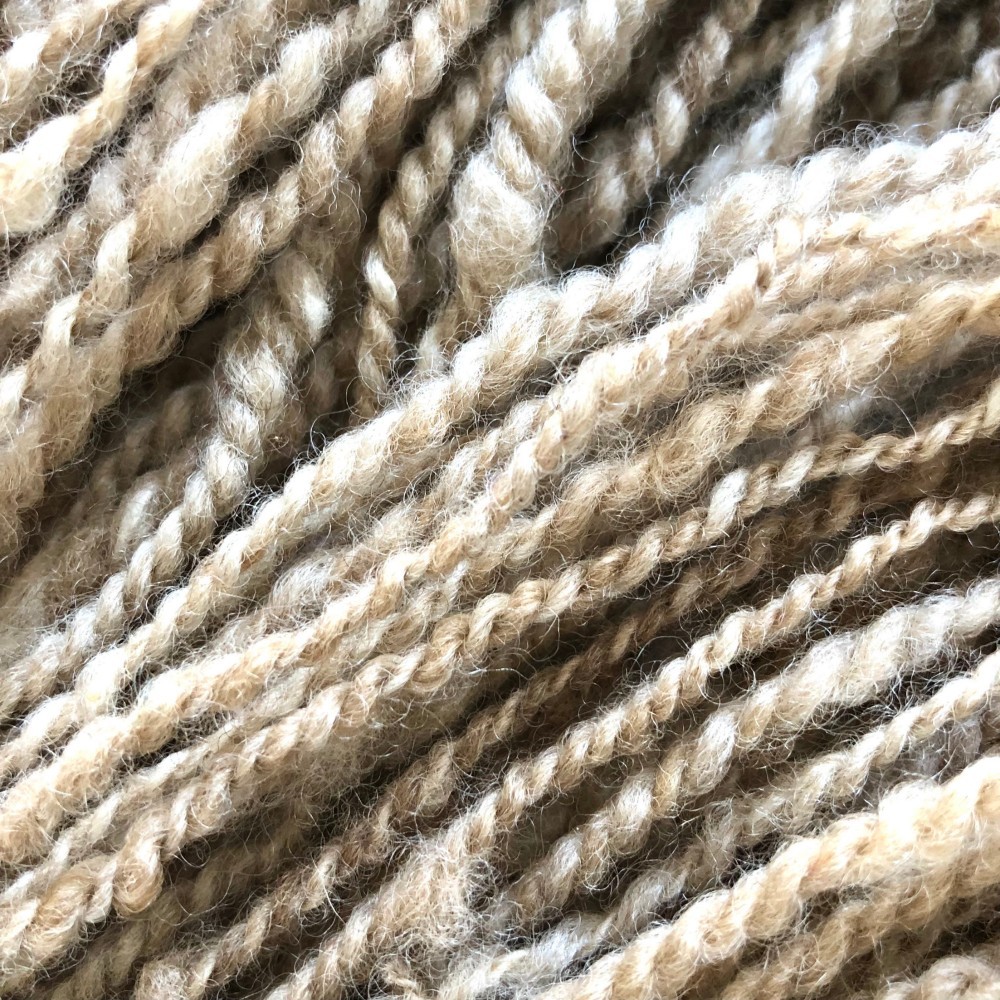 手紡ぎ毛糸〜Spino 双糸 ナチュラルベージュ100g　N-2