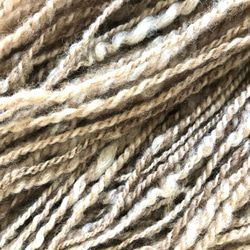 手紡ぎ毛糸〜Spino 双糸 ナチュラルベージュ100g　N-2 2枚目の画像