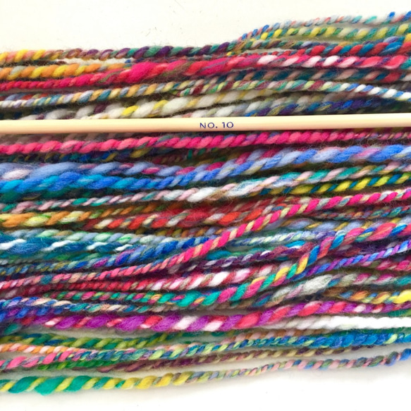 手紡ぎ毛糸〜Spino 双糸　カラーパレットカラフル 3枚目の画像