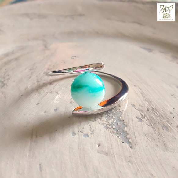 Sold】【13号】ブルーオパールシリカ(オパール) リング 指輪