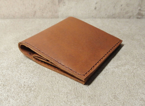 数量限定 至高のイタリアン素材 Slim Short Wallet Ver.1 - Brown 【受注製作】 1枚目の画像