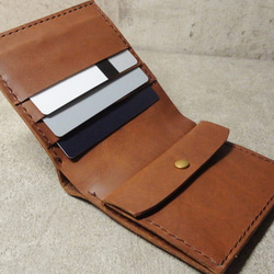 数量限定 至高のイタリアン素材 Slim Short Wallet Ver.1 - Brown 【受注製作】 3枚目の画像