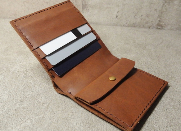 数量限定 至高のイタリアン素材 Slim Short Wallet Ver.1 - Brown 【受注製作】 3枚目の画像