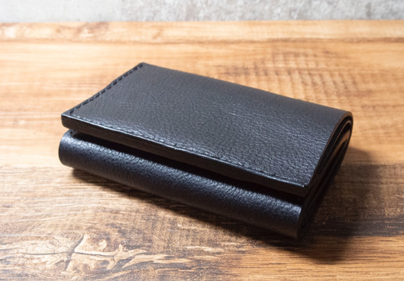 [Build to order] Trifold wallet 1 - Black 第1張的照片