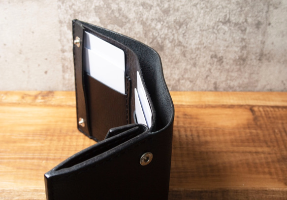 [Build to order] Trifold wallet 1 - Black 第4張的照片