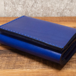 [受注制作] 三つ折り財布 Type: walker - ブルー 1枚目の画像
