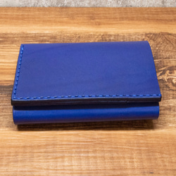[受注制作] 三つ折り財布 Type: walker - ブルー 2枚目の画像