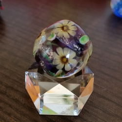 年末限定特別セール、お花玉紫シルバー入り 3枚目の画像
