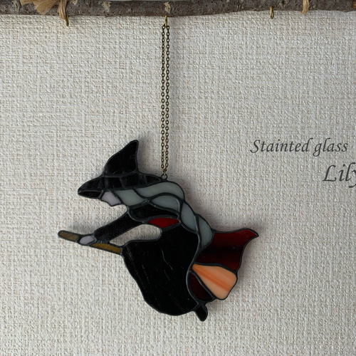 ステンドグラス ハロウィン オーナメント「エレガントな魔女」 再販