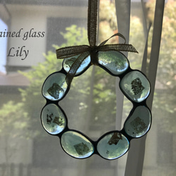 ステンドグラス 「ガラスのポンデリングリース」 4枚目の画像