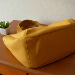 *ご予約受付中*【たっぷり収納*ころんと可愛い*デイリートート*S】*マスタード帆布* 4枚目の画像