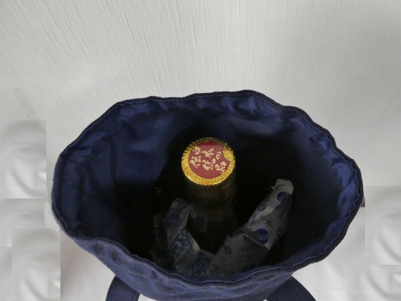 #日本酒バッグ　#トートバッグ　#保冷シート縫い込み　#エコバッグ　#一升瓶　#ワイン　#エコバッグ　#スプマンテ　　 5枚目の画像