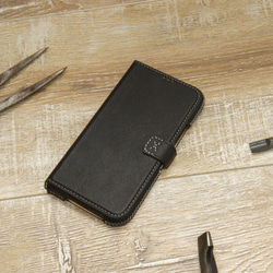 iPhone 12.12Pro 手帳系列經典款皮革保護套 - 騎士黑 第1張的照片