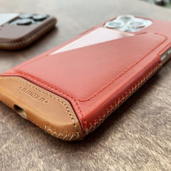 iPhone 13ProMax 極簡系列全包覆皮革保護套 - 巧克力 第4張的照片