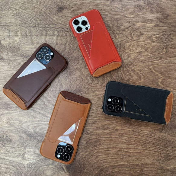 iPhone 13ProMax 極簡系列全包覆皮革保護套 - 巧克力 第6張的照片