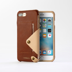 iPhone 8 PLUS / 7 PLUS / 5.5吋 極簡系列皮革保護套- 馬鞍棕 第6張的照片