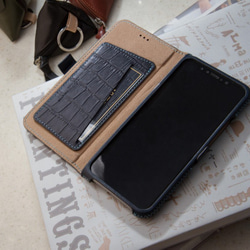 特價20%OFF-iPhone X / Xs 手帳系列混搭款皮革保護套 - 海軍藍 第6張的照片