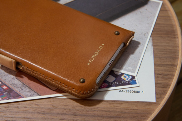 iPhone X / Xs 經典款手帳系列皮革保護套 - 棕色 第5張的照片