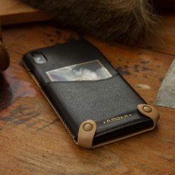 iPhone X / Xs 極簡系列經典款皮革保護套 - 雅緻黑 第2張的照片