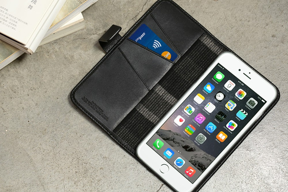 特價20%OFF- iPhone7 iPhone8 PLUS/5.5吋 手帳系列層疊款皮革保護套 - 雅緻黑 第2張的照片
