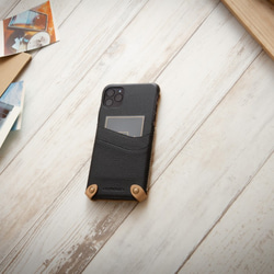 iPhone 11 Pro MAX MORANDI系列經典款皮革保護套 - 騎士黑 第1張的照片