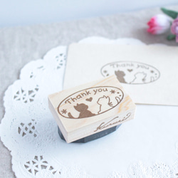 黒猫と白猫のThank youスタンプ 2枚目の画像