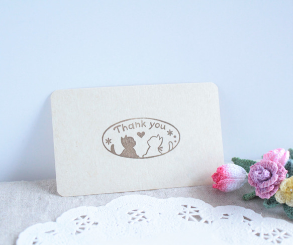 黒猫と白猫のThank youスタンプ 4枚目の画像