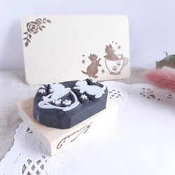 ティーカップと仲良しツインズ猫のスタンプ 4枚目の画像