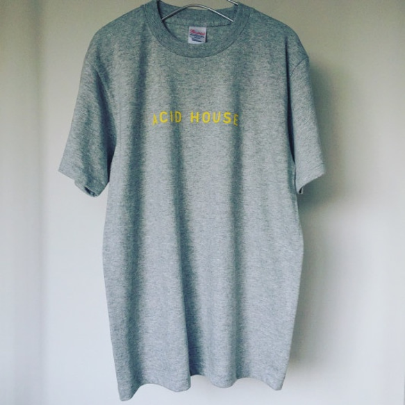 シンプルなTシャツ「ACID HOUSE」グレー 1枚目の画像