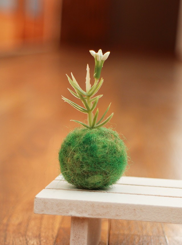 【苔むした古い宝珠・関守石・オブジェ】庭石箱庭苔鉢造園ガーデニングオーナメント