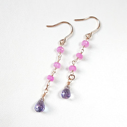 1点のみ】k14gf 宝石質アイオライトのピアス ピアス（フック・チェーン