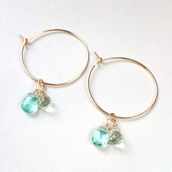 1点のみ】k14gf 宝石質アイオライトのピアス ピアス（フック・チェーン