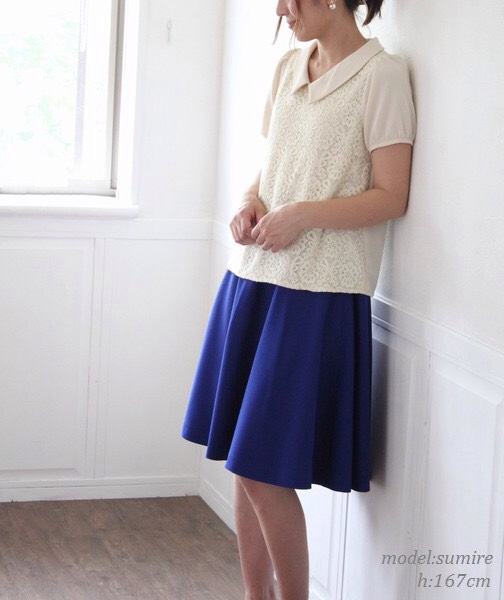 affetto ハンドメイド　レース　ブラウス　ベージュ