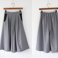 手工製蕾絲口袋寬褲(gray) 第3張的照片
