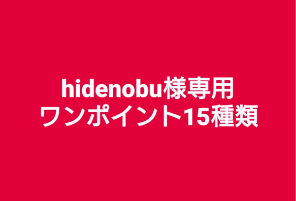 hidenobu様専用ページ 1枚目の画像