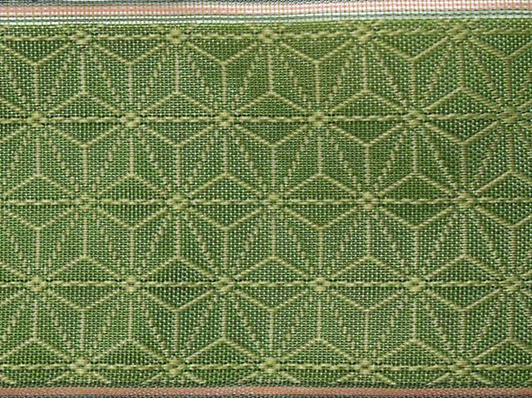 畳縁　麻の葉　グリーン 2枚目の画像