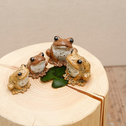 受注生産　【チビ】陶器のカエル　福が「かえる」、人が無事「かえる」　シロ 4枚目の画像