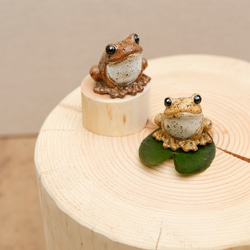 受注生産【チビ】陶器のカエル　福が「かえる」、人が無事「かえる」　アカ 2枚目の画像
