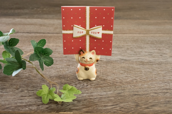 【小】福々招き猫カード立て 3枚目の画像