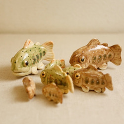受注生産【中】陶器のいわな　みずみずしい川魚 4枚目の画像
