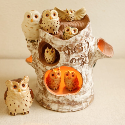 ふくろう ルームライト 陶器 ふくろうの森 【公式通販】