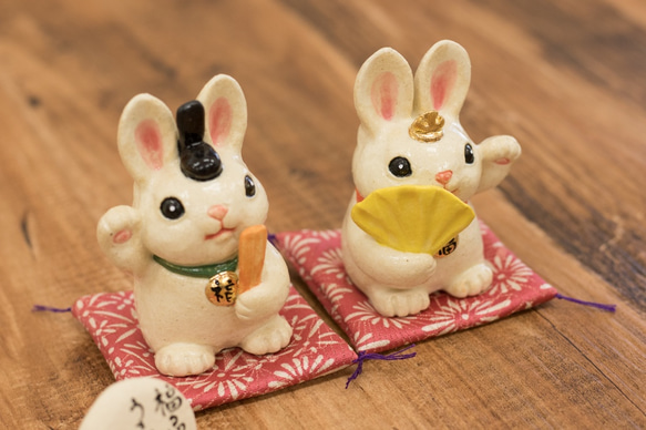 福々招きうさぎびな　ウサギのお雛様人形 5枚目の画像